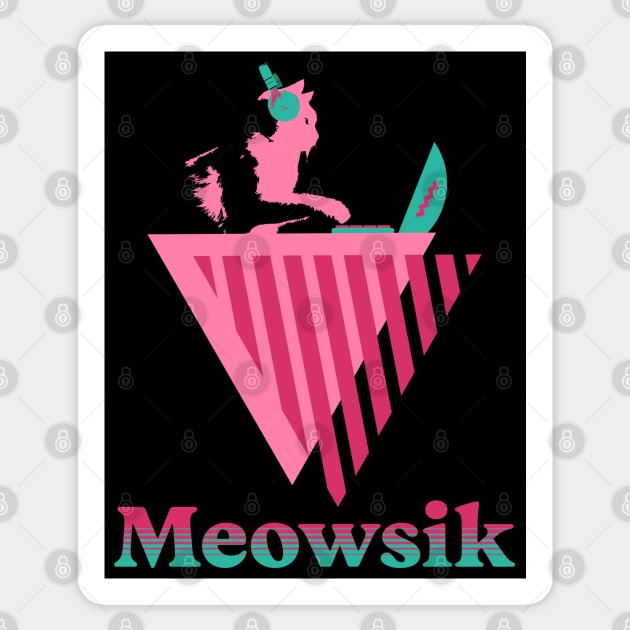 DJ Cat Performing | Meowsik cat pink Sticker by Omise